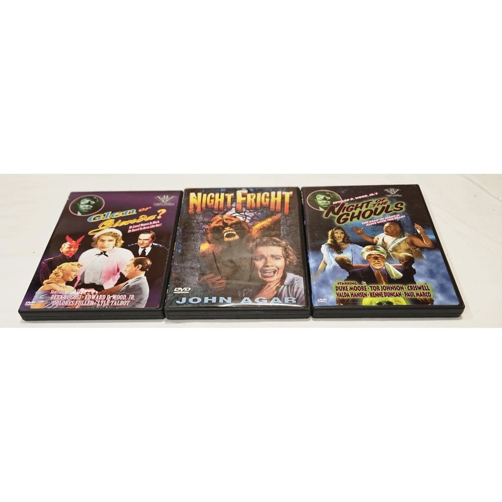 Cult Horror‎ DVD Lot Glen or Glenda Night Fright Night of the Ghouls Ed Wood